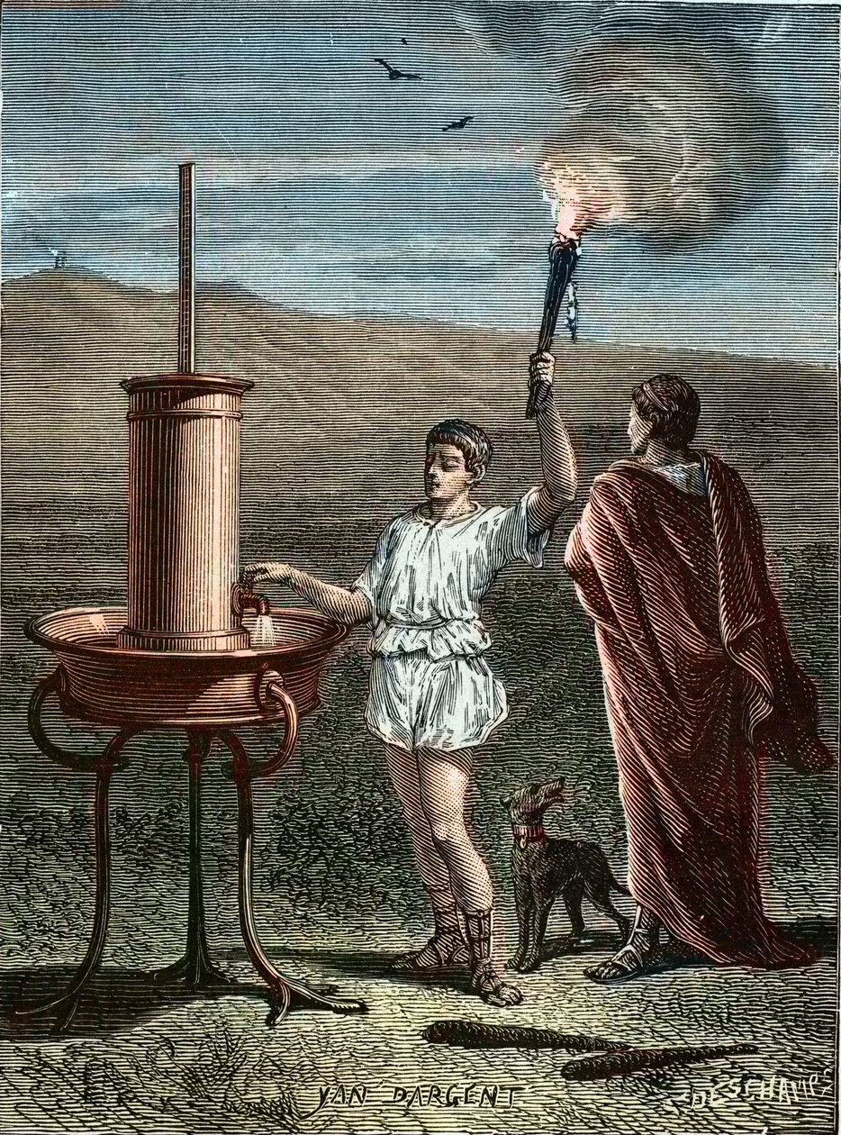 Aeneas Tacticus vagy a taktikus feltalálta a fázisos jelzőrendszert Kr.e. 336-ban - Enee le Taccien - Aeneas le tactician feltalálta a phrasiques jelek művészetét ie 336-ban - Aeneas, a taktikus feltalálta a phrasiques jelek művészetét ie 336-ban. alkotó: Unknown artist