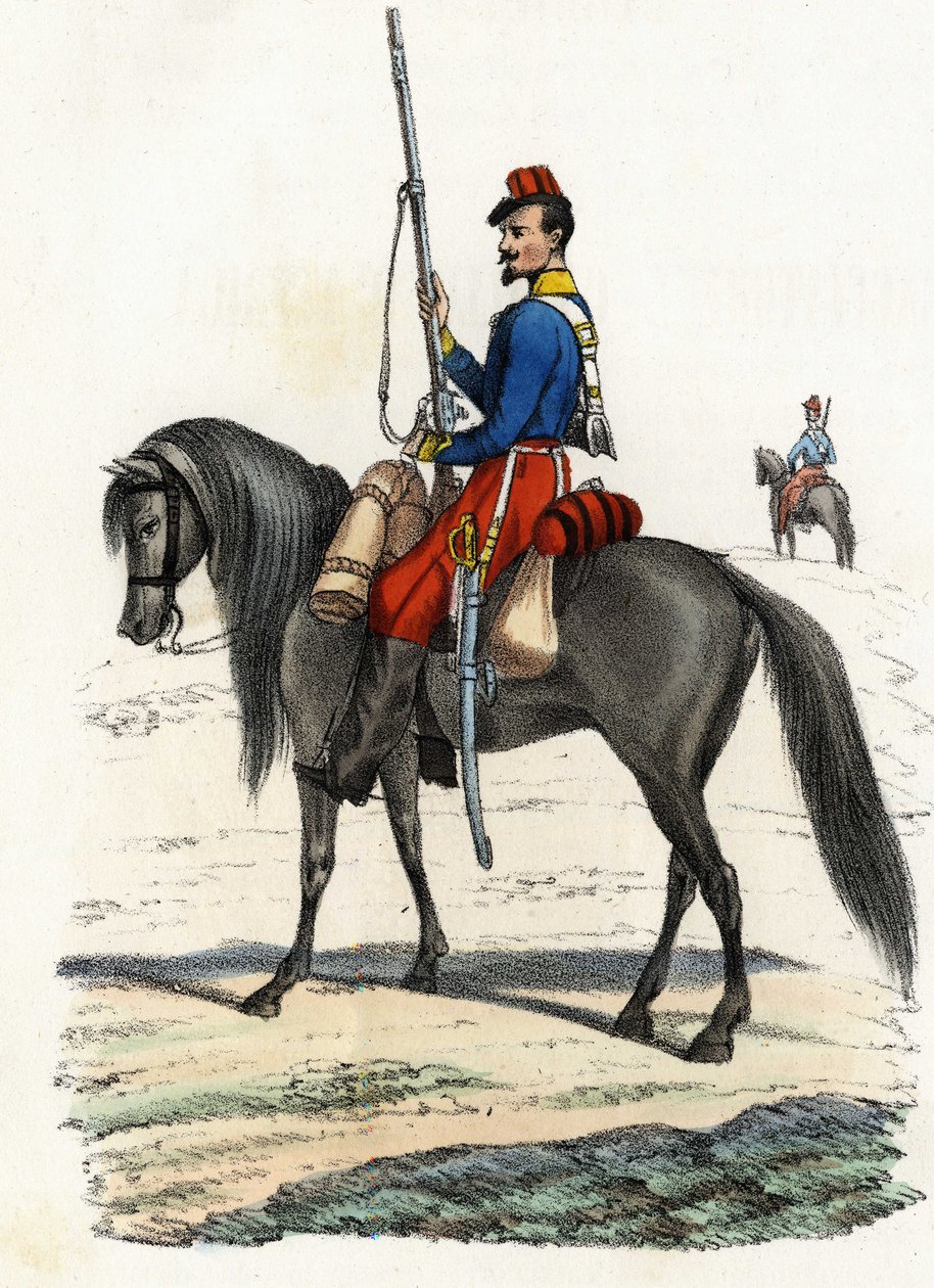 Afrikai vadász lóháton, ezred 1831-ben alakult, és 1832-ben van jelen Algériában. In „” Storia d