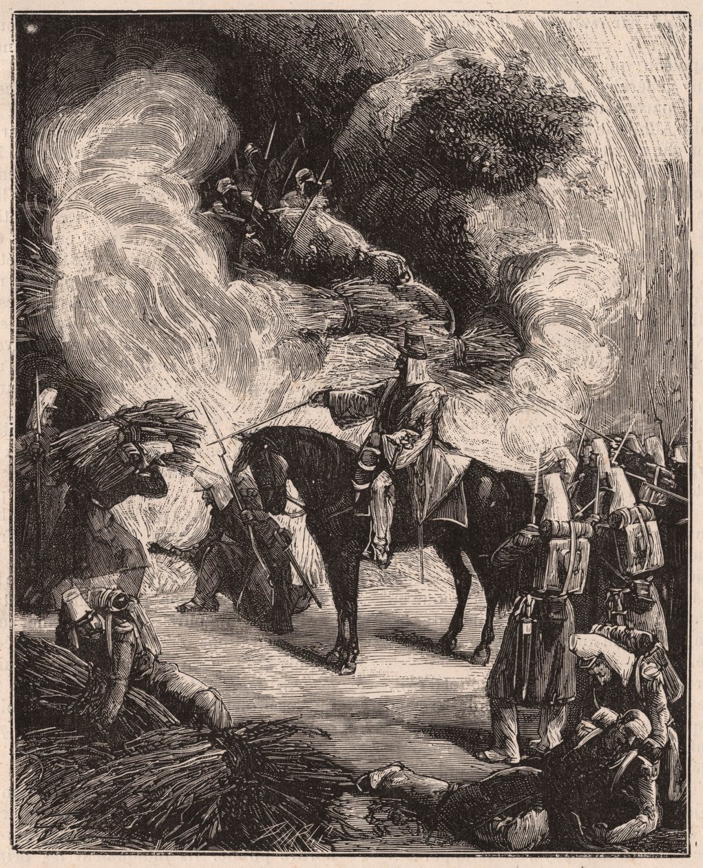 Afrikai csapatok fojtogatták algériaiakat egy barlangban Regence Algiers területének meghódítása során 1844-45-ben alkotó: Unknown