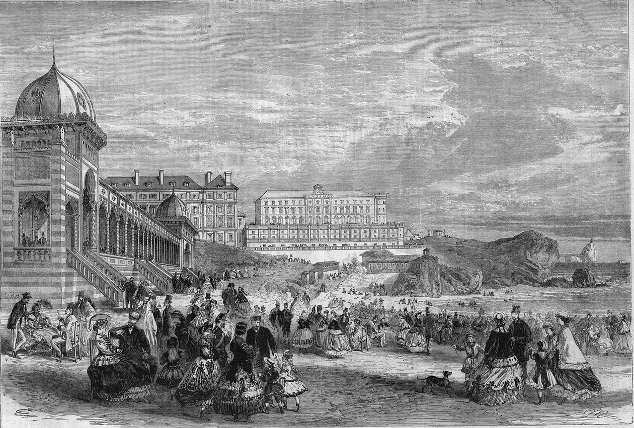 Délután Biarritz tengeri fürdőjénél 1867-ben. alkotó: Unknown artist