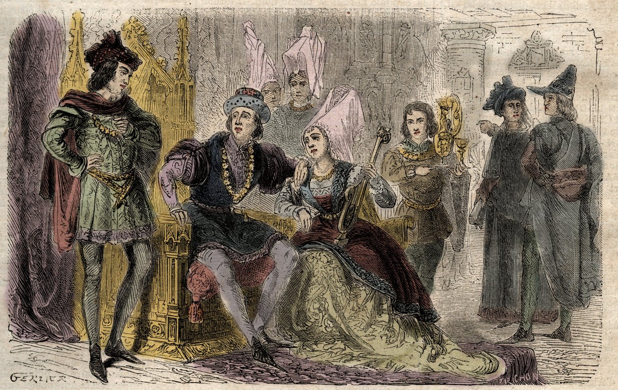Agnes Sorel (1422-1450) VII. Károly udvarában – Agnes Sorel a la cour de Charles VII – metszet a „Dictionnaire populaire illustrious”-ba – 1864 – Joseph Decembre és Edmond Allonier alkotó: Unknown artist