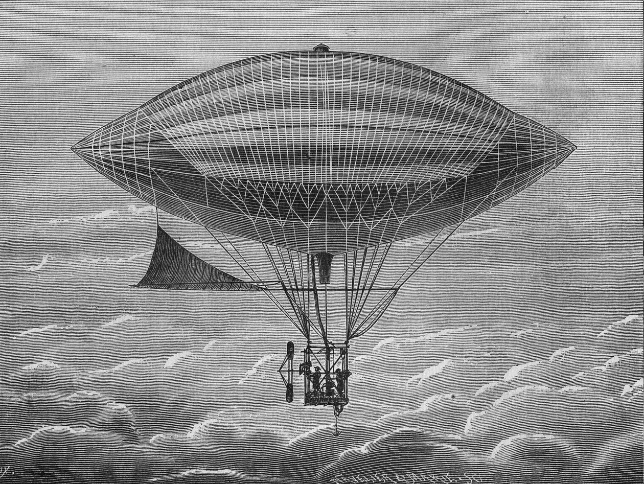 Gaston és Albert Tissandier testvérek léghajó elektromos aerosztata. A „tudomány albumában”, Editions Jouvet alkotó: Unknown artist