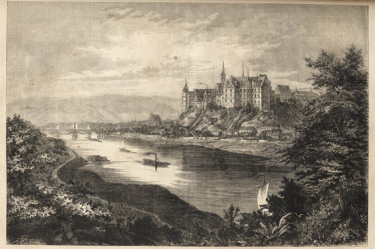 Albrechtsburg kastély - Szászország -Németország - Albrechtsburg vára Szászországban Németországban - metszet - 1866 alkotó: Unknown artist