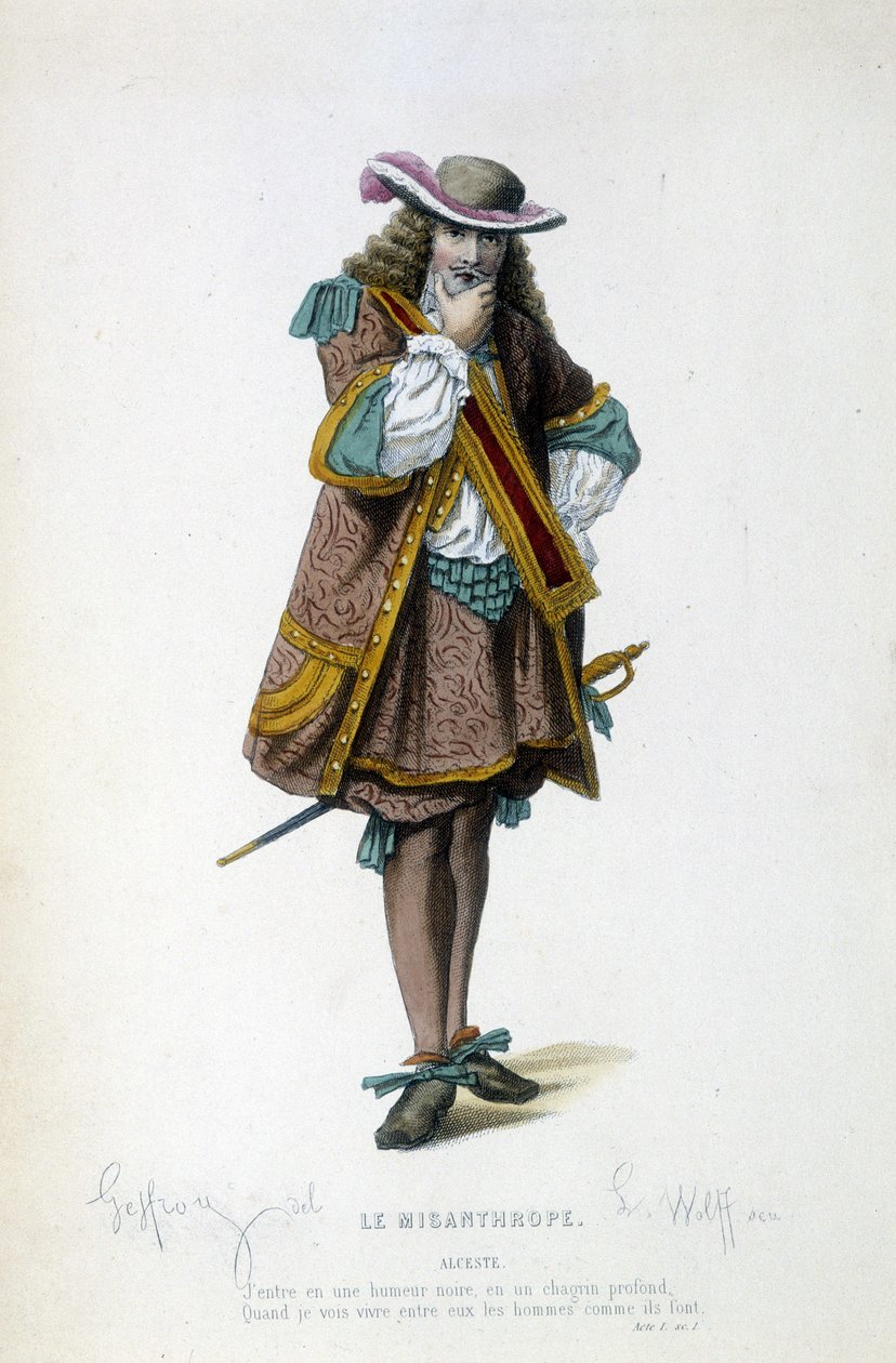 Alceste Molière „A mizantróp” című művében alkotó: Unknown artist