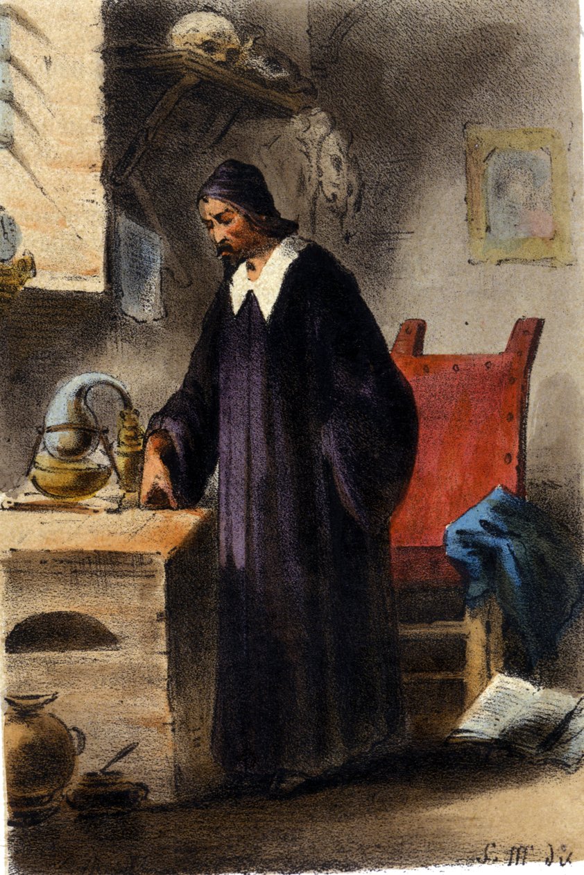 Nicola Barnaud alkimista, a filozófiai kő kutatója. alkotó: Unknown artist