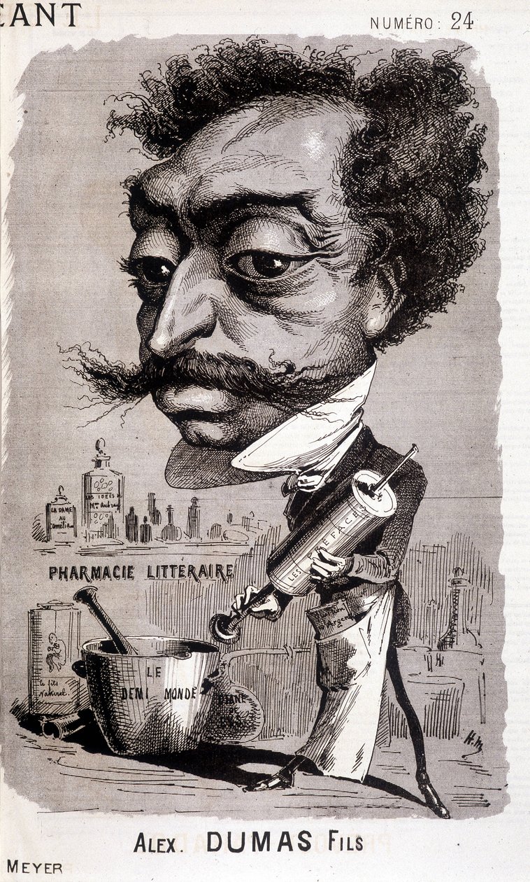 Alexandre Dumas Fils és "" irodalmi gyógyszertára"" - az 1868.08.02-i "" Le Géant"-ban alkotó: Unknown artist