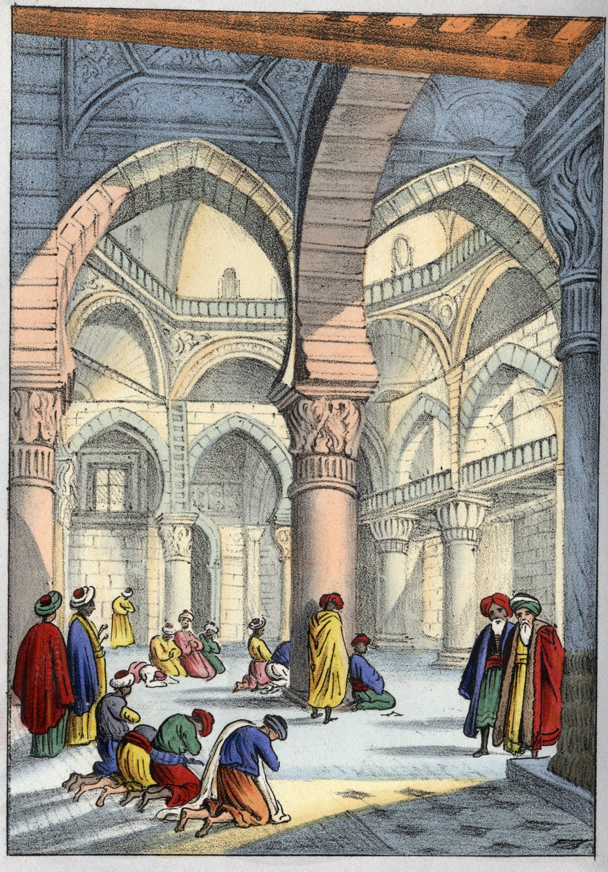 Algírok, Algéria. Mecsetbelső” „Ősi és modern Algéria”” Léon Galibert. Olasz kiadás 1846 színes. alkotó: Unknown artist