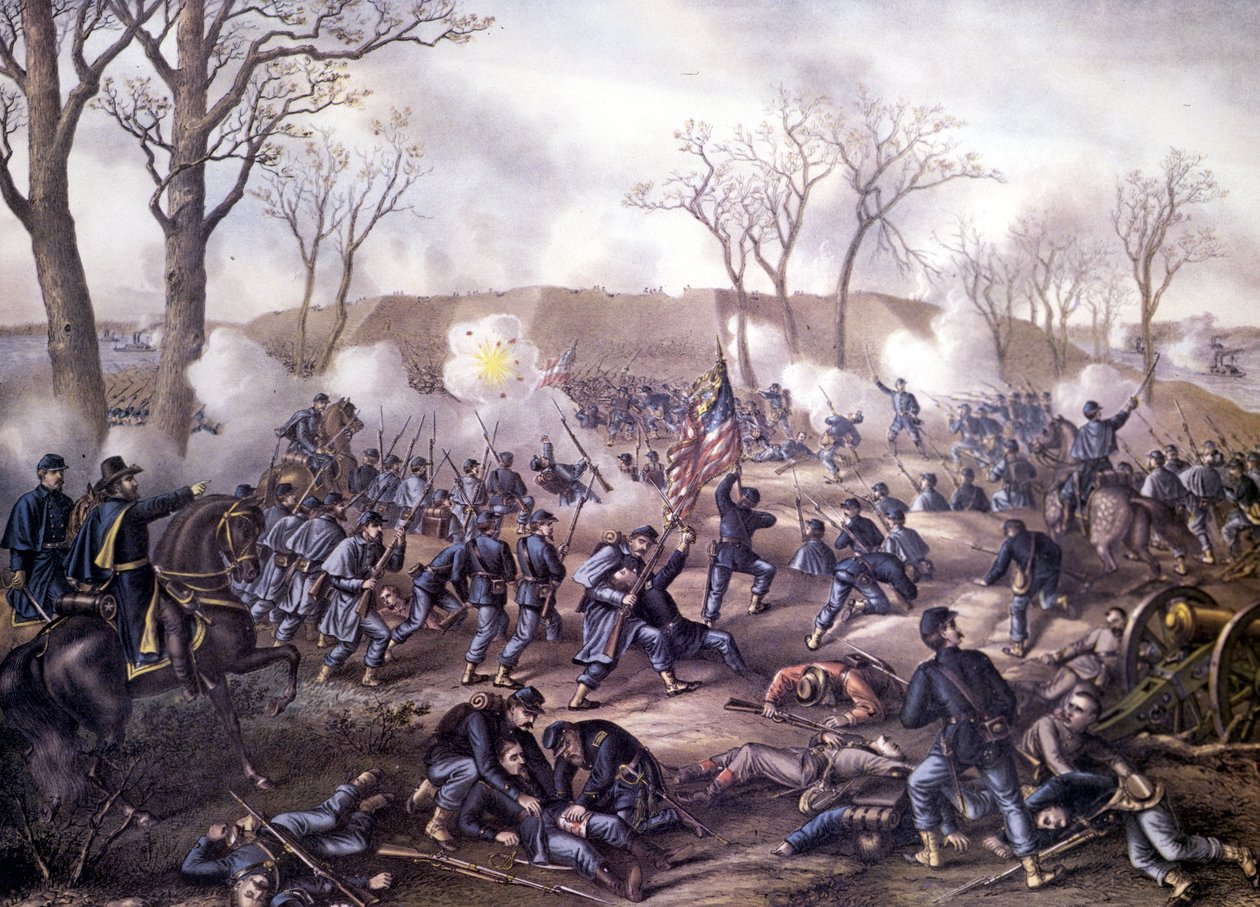 Amerikai polgárháború (1861-1865): Az első Fort Donelson-i csata (Tennessee) február 16. alkotó: Unknown artist