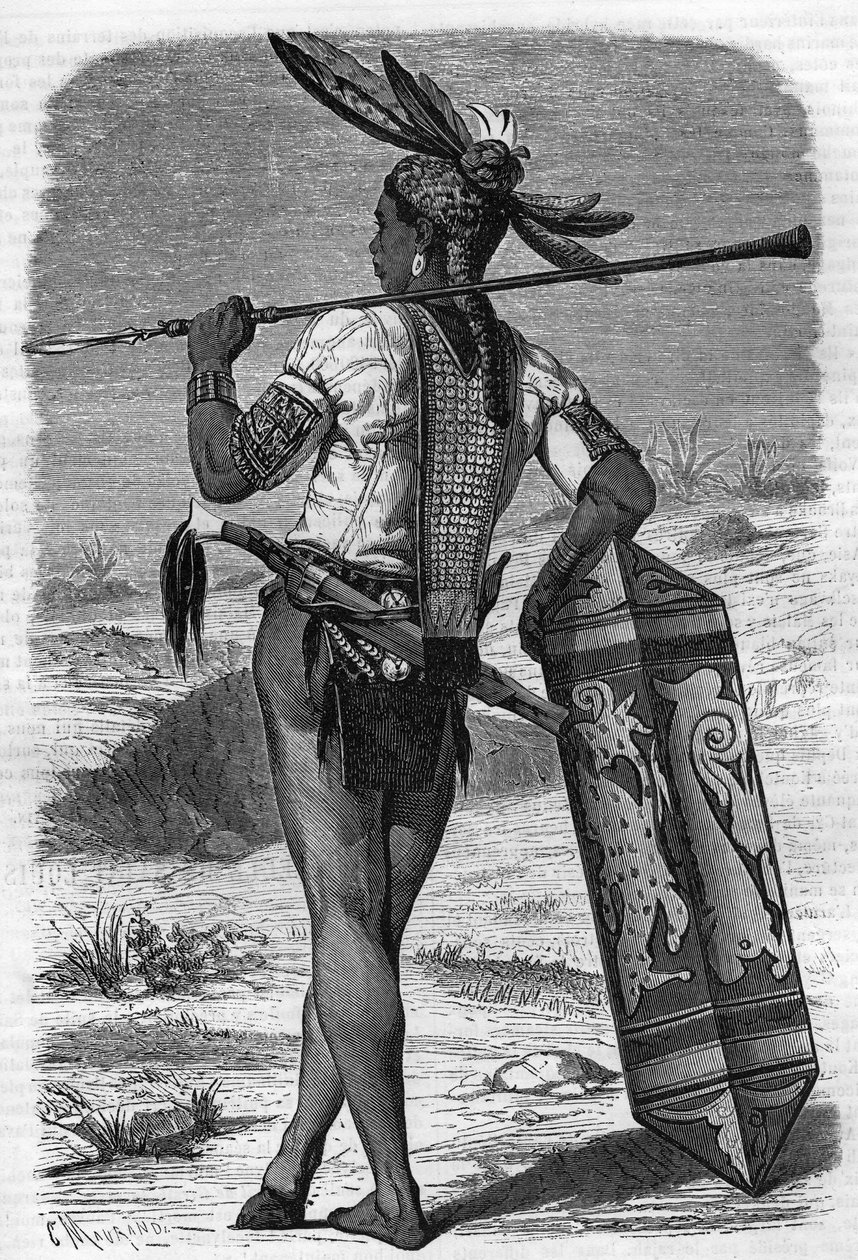 Egy bennszülött dayak lakos a malajziai Saravakban a 19. században az 1888-as „Youth Journal”-ban. alkotó: Unknown artist