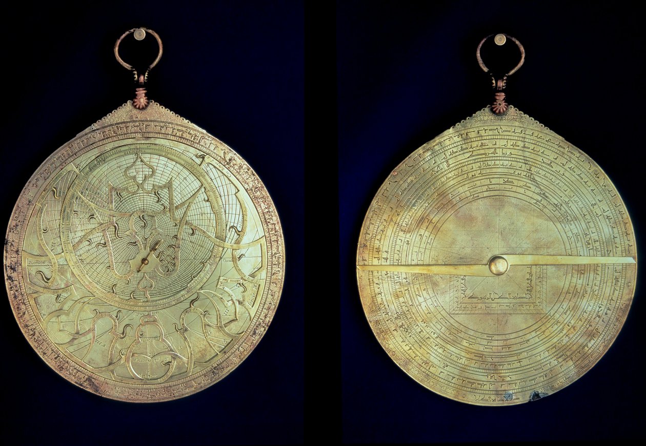 Asztrolábium, a navigátorok által használt csillagászati mérőműszer a XV. Magángyűjtemény. alkotó: Unknown artist