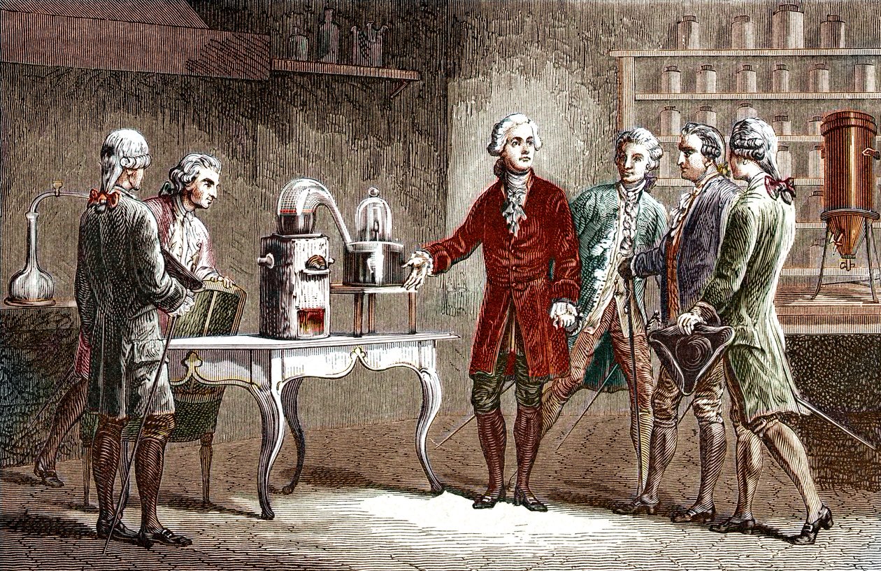Antoine Laurent Lavoisier (1743-1894) végrehajtja a decomposition de l