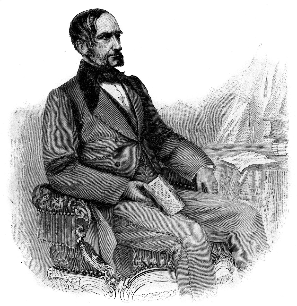 Anton von Schmerling, osztrák politikus - metszet - Anton von Schmerling (1805-1893) osztrák ügyvéd és politikus portréja alkotó: Unknown artist
