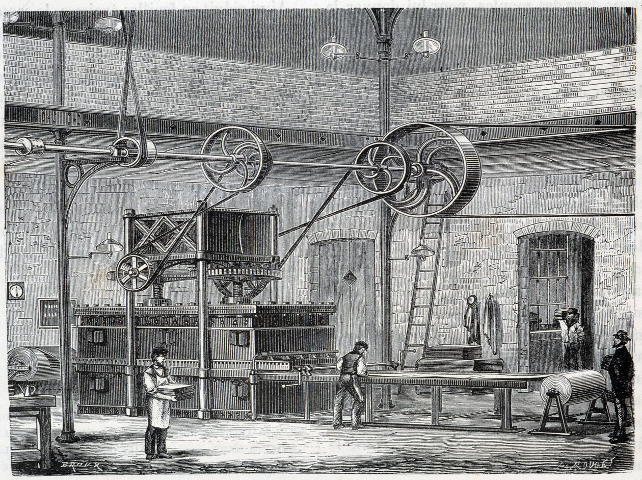 Készülék gumi száraz gőzzel történő vulkanizálására – Louis Figuier „Az ipar csodái” c. alkotó: Unknown artist