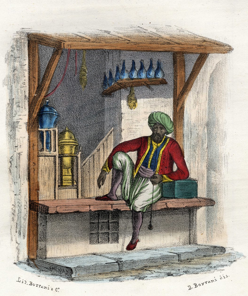 Arab kereskedő a boltja előtt, Algírban alkotó: Unknown artist
