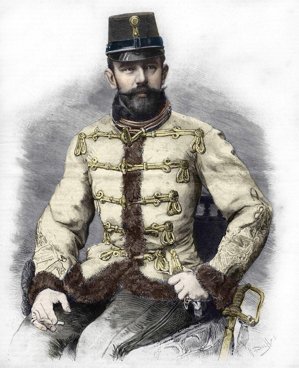 Habsburg Rudolf főherceg (1858-1889), osztrák koronaherceg. 1889-es metszet. alkotó: Unknown artist