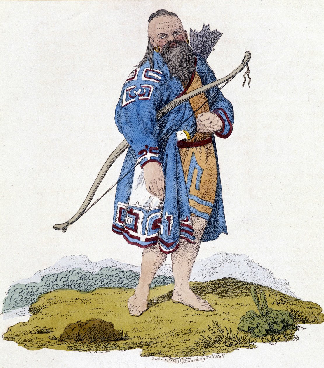 Orosz lakosság íjásza. Az illusztráció 1803-ból származik. alkotó: Unknown artist
