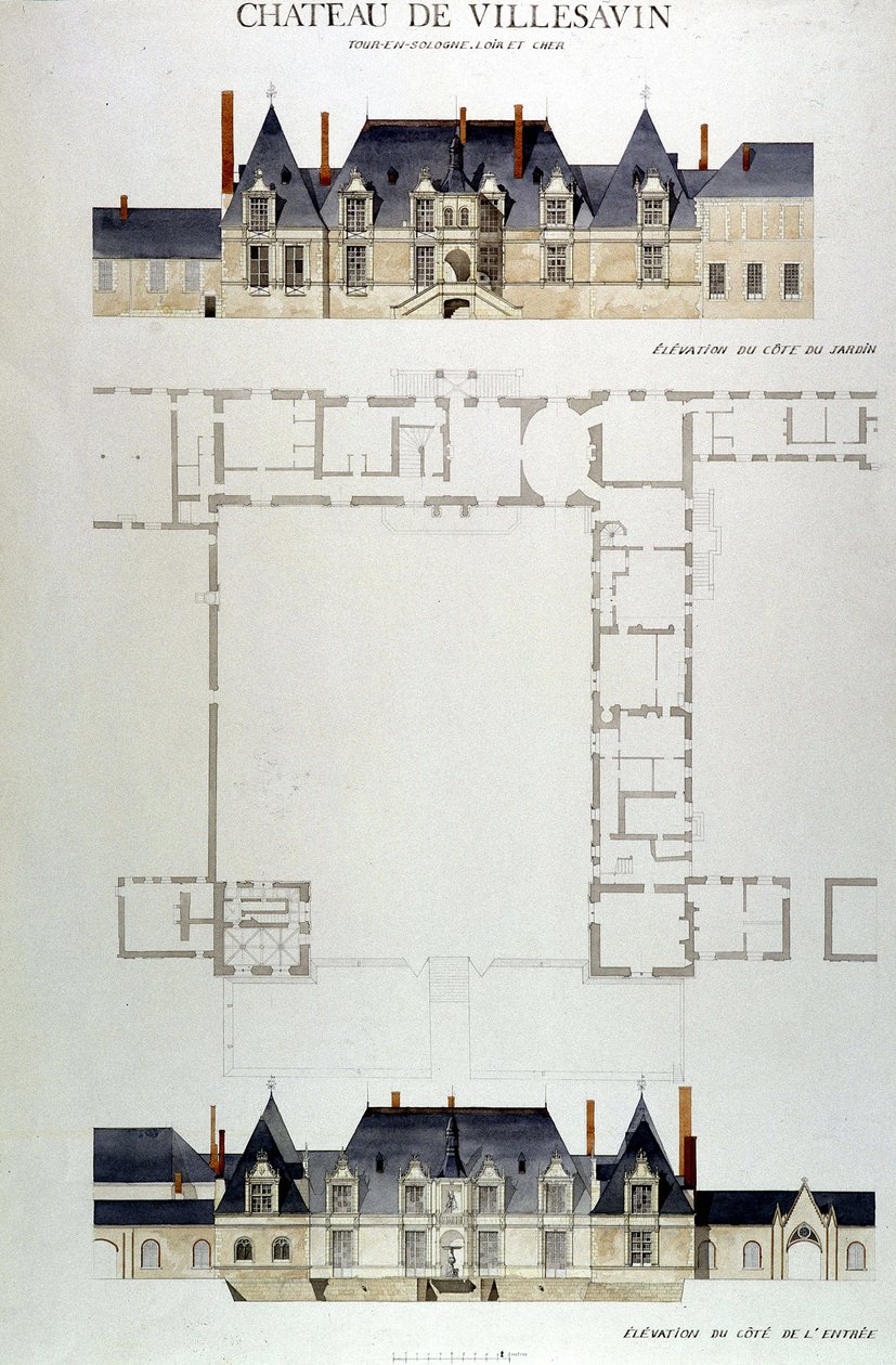A Château de Villesavin építészete, Tour in Sologne, Loir et Cher (41) alkotó: Unknown artist