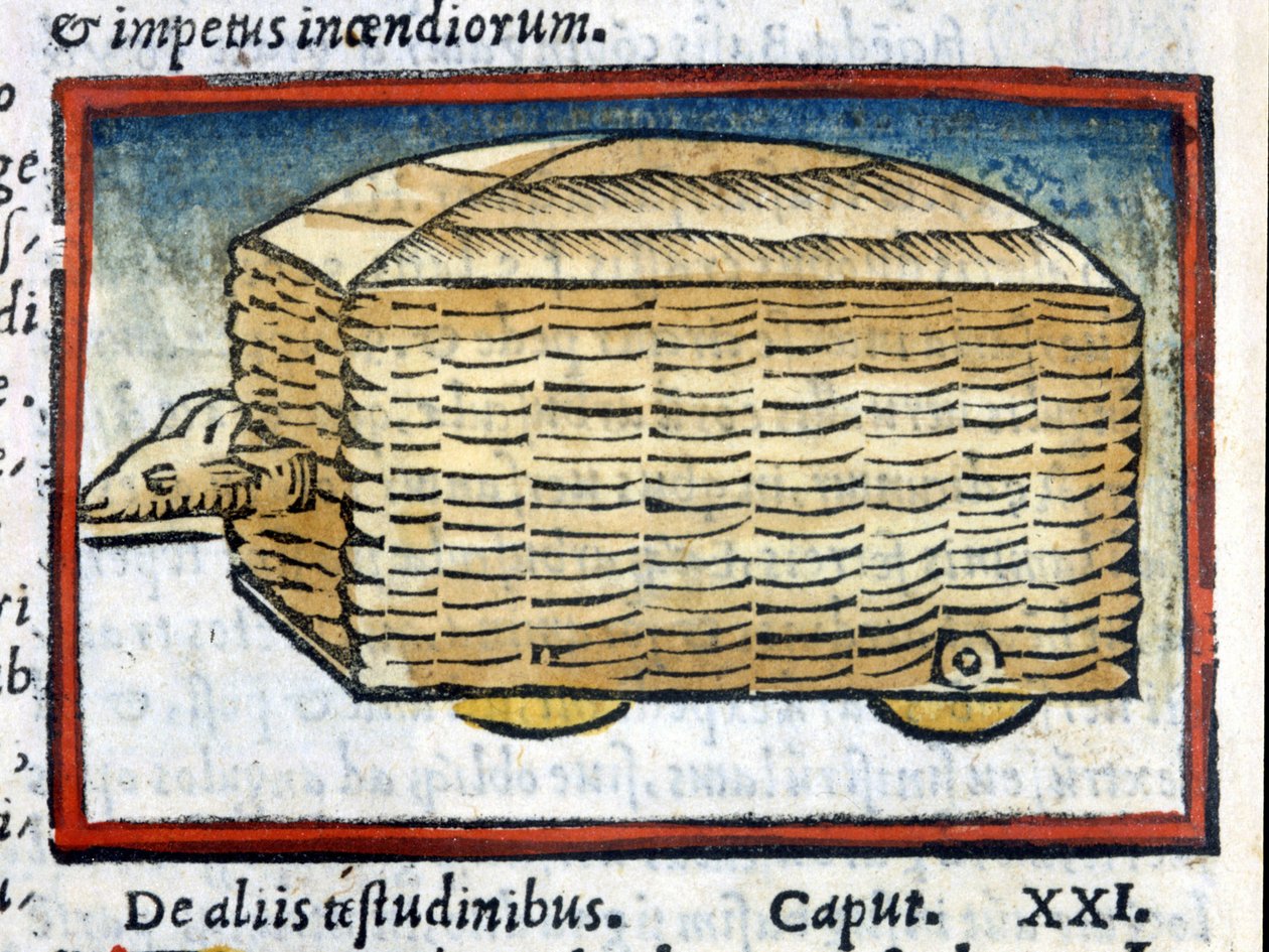 Kos - egyfajta tank - a vitruvai "" De architectura""-ban 1630-ból. alkotó: Unknown artist