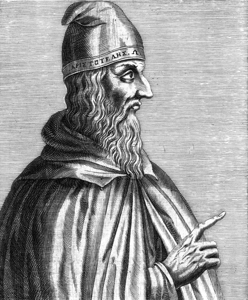 Arisztotelész (Kr. e. 384-322) görög filozófus, francia metszet alkotó: Unknown artist