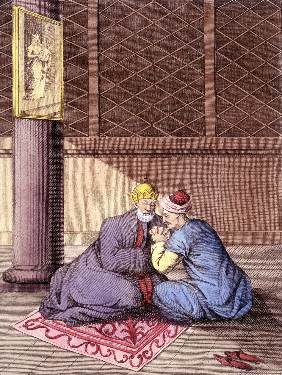 Örmény püspök egy férfi vallomását hallgatja. alkotó: Unknown artist
