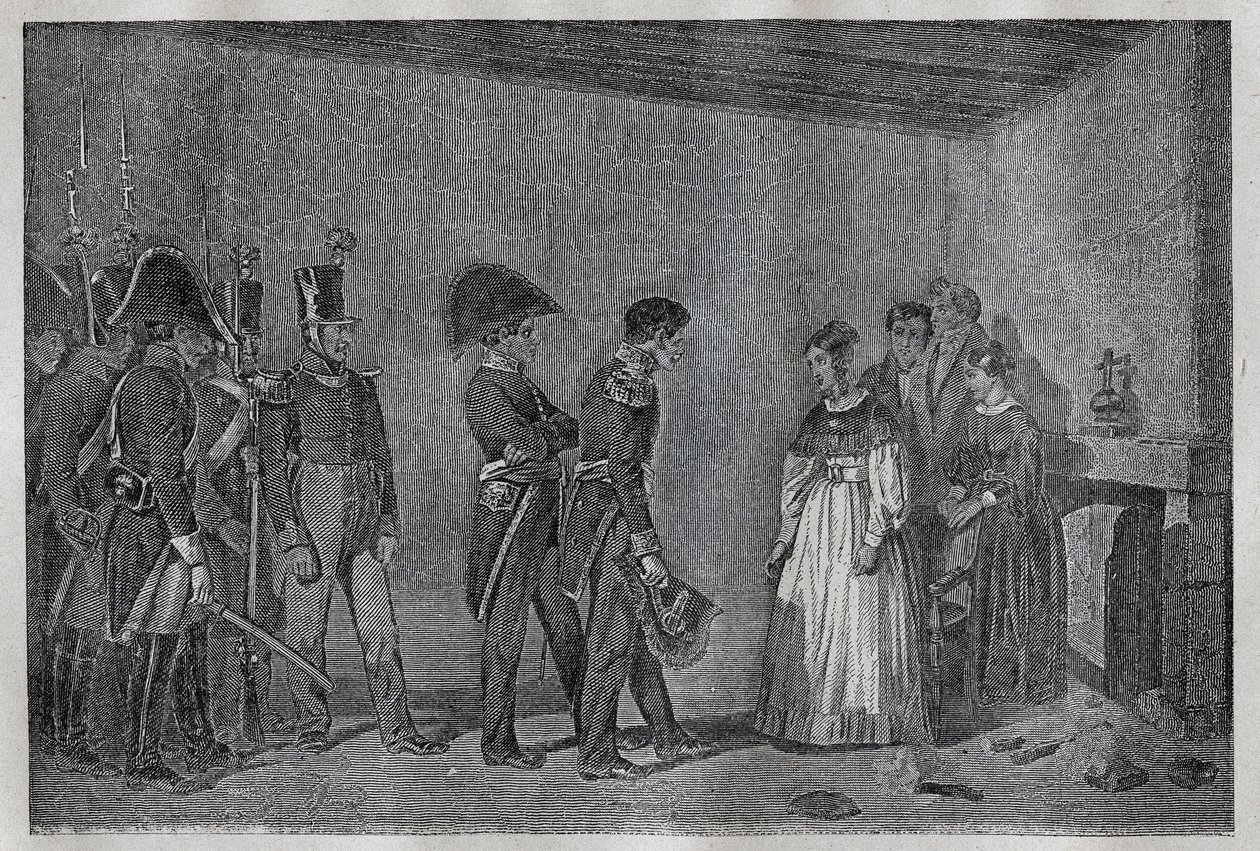Berry hercegnő (1798-1870 Marie-Caroline de Bourbon-Sicily) letartóztatása Nantes-ban november 7-én alkotó: Unknown artist