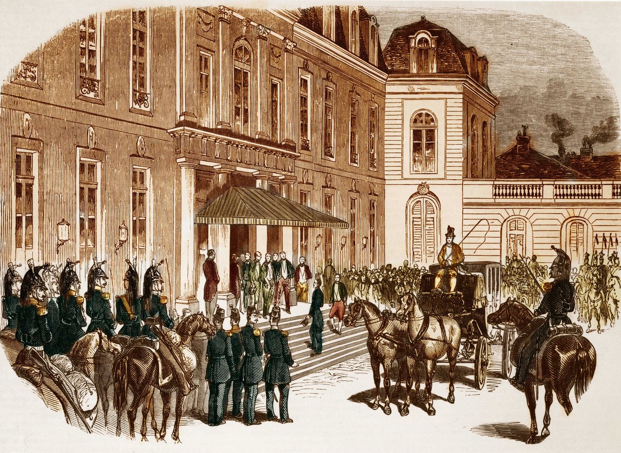 Louis Napoleon Bonaparte (III. Lajos Napóleon) érkezése az Élysée-be a megválasztását követő napon. alkotó: Unknown artist