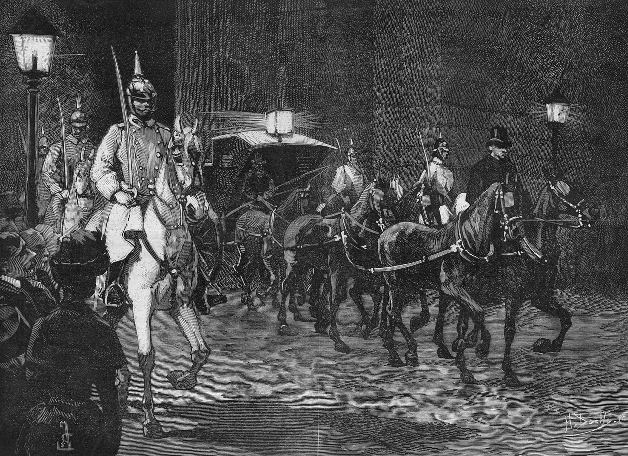 Habsburg Rudolf főherceg (1858 - 1889), osztrák koronaherceg földi maradványainak megérkezése. alkotó: Unknown artist