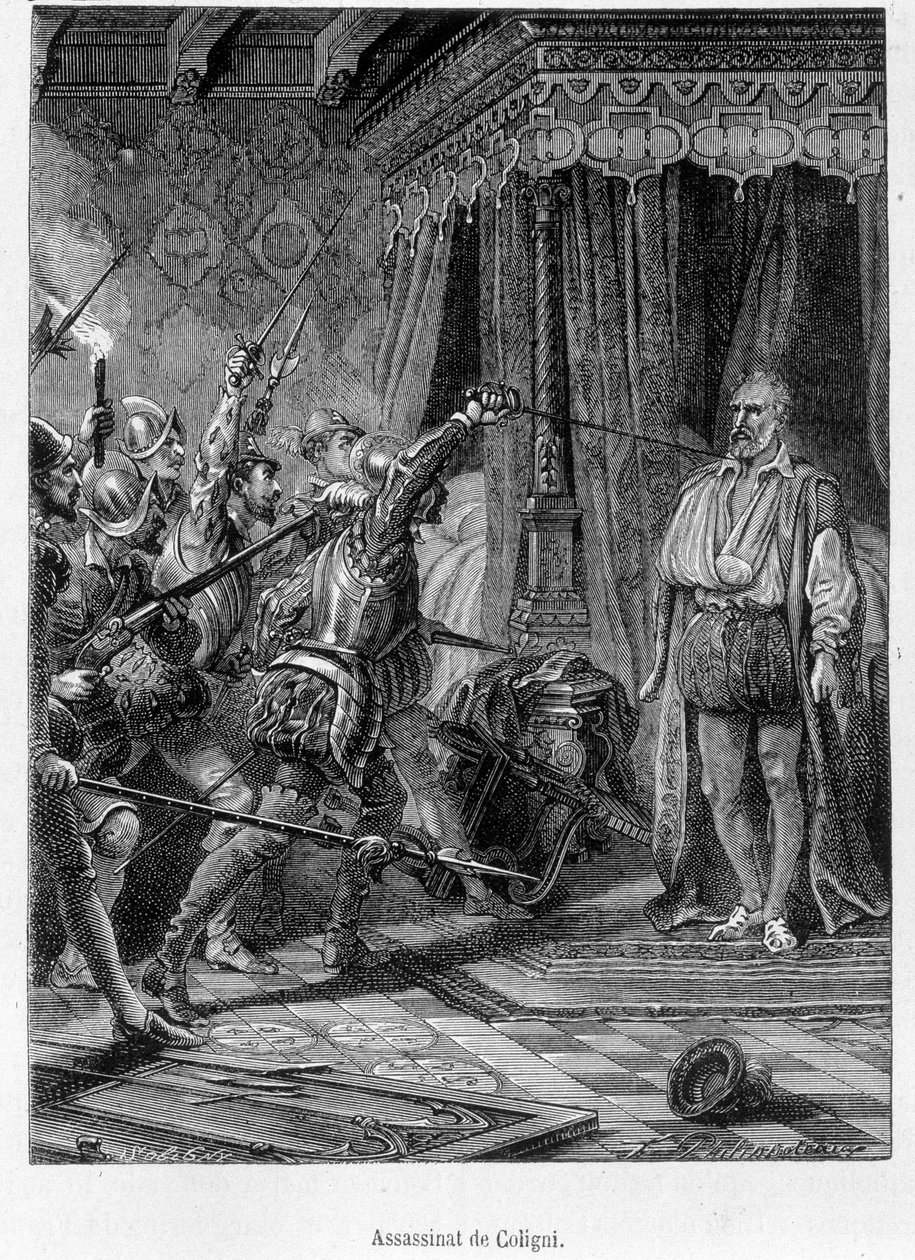 Coligny meggyilkolása több ember által (Gaspard de Châtillon, Sire de Coligny alkotó: Unknown artist