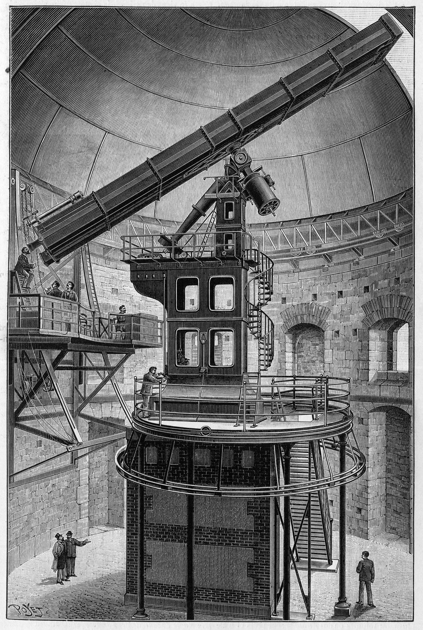 Janssen úr csillagászati szemüvege, az intézet tagja, a meudoni Fizikai Csillagászati Obszervatórium igazgatója. Metszet az 1896. május 9-i „” La Nature: revue des sciences et de leurs applications aux arts et a l