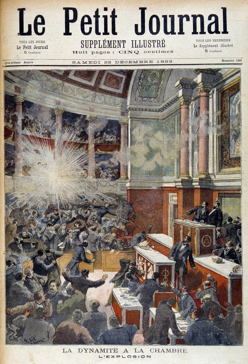 Támadás a képviselőházban. Az anarchista Auguste Vaillant (1861-1894) bomba által okozott robbanás. a „” Le Petite Journal”-ban, 1893.12.23 alkotó: Unknown artist