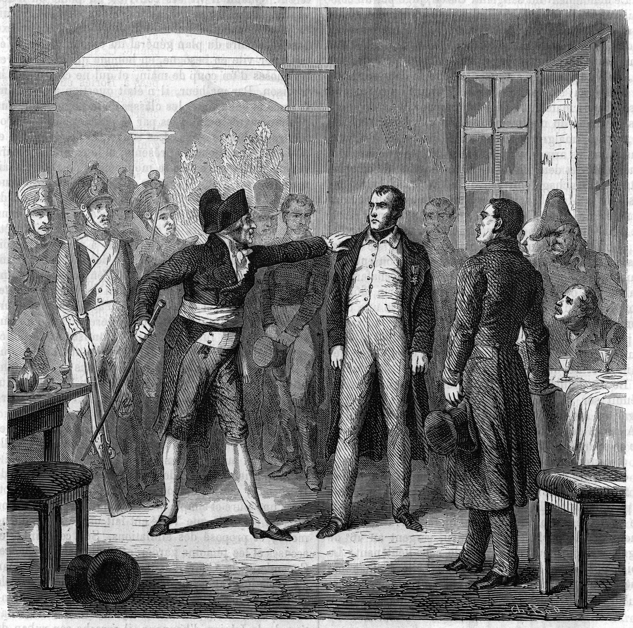 Toulon város felkelésének kísérlete: Carbonaro (széngyártó) Armand Valle, a napóleoni Armees volt kapitány letartóztatása 1822-ben. alkotó: Unknown artist