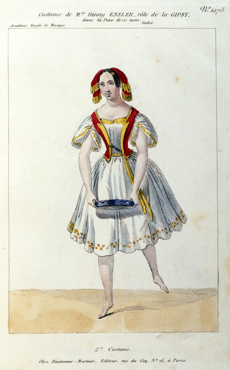Fanny Elssler (1810-1884) osztrák táncos a „La gipsy” című balettben 1839 19. századi print alkotó: Unknown artist