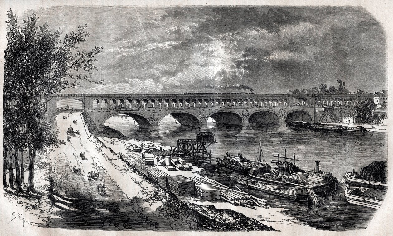 Auteuil Viadukt (Point du Jour Bridge) 1867-ben alkotó: Unknown artist