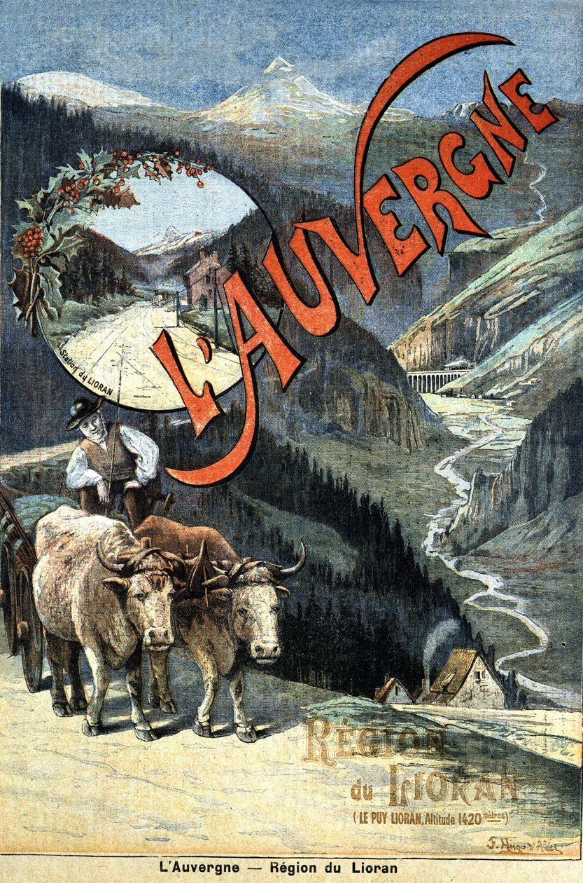 Auvergne-hegység, Lioran régió, turisztikai reklámozás, 19. század vége alkotó: Unknown artist