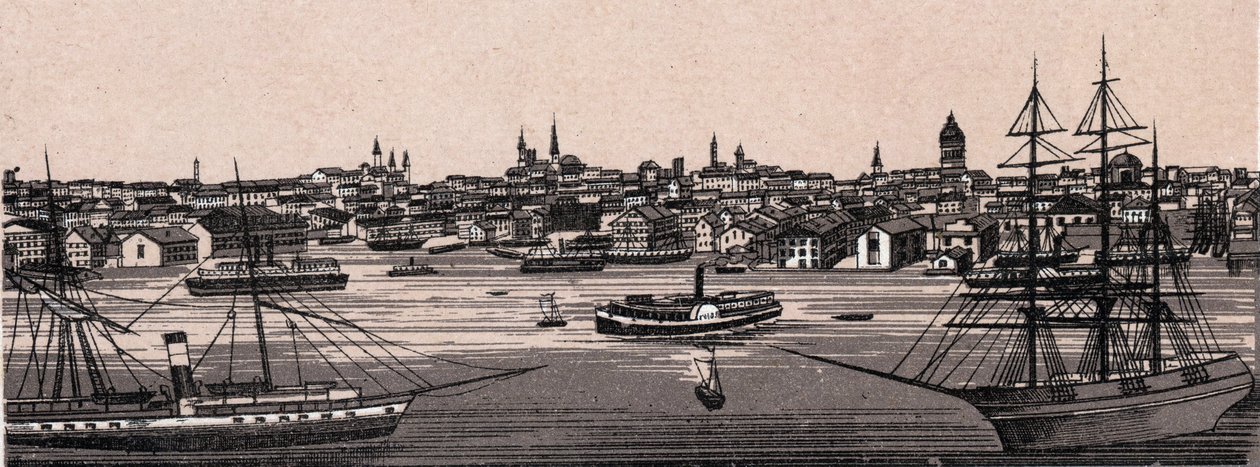 Baltimore, Egyesült Államok: Általános nézet. a „The World Illustrates 168 Views” című kötetben, dátum nélkül (XIX. század vége) alkotó: Unknown artist