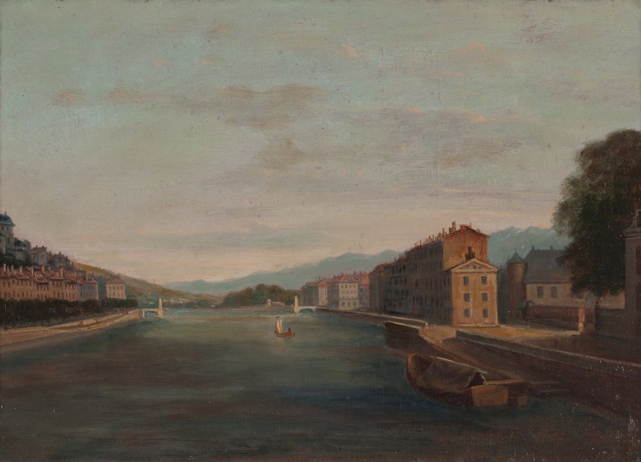 Az Isère partjai Grenoble-ban 1864 (olaj, vászon) alkotó: Unknown artist