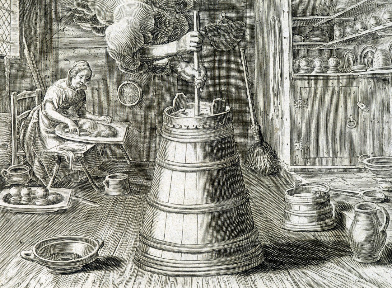Baratte vaj- és sajtkészítéshez - gravírozás alkotó: Unknown artist