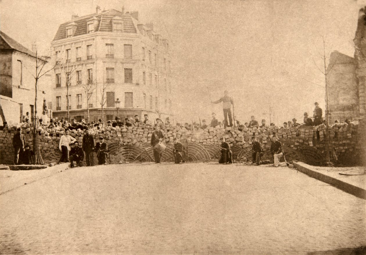 Barikád Menilamount magaslatán, Párizs, 1871. március alkotó: Unknown artist
