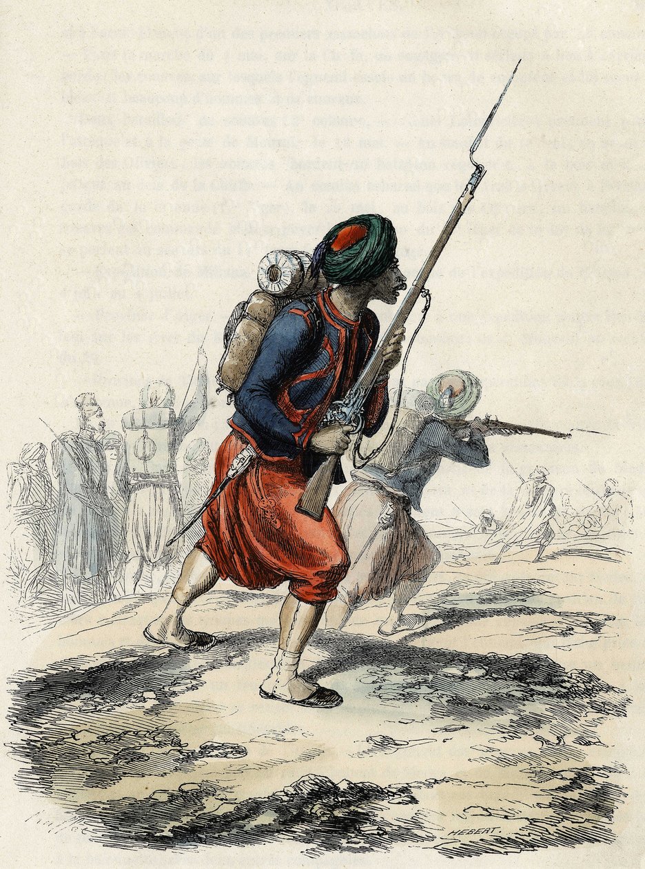 A bennszülöttekből álló francia Armee Zouaves zászlóalja, amelyet Clausel tábornok 1830-ban az Atlasz algériai expedíciójára alapított, Leon Galibert „” L