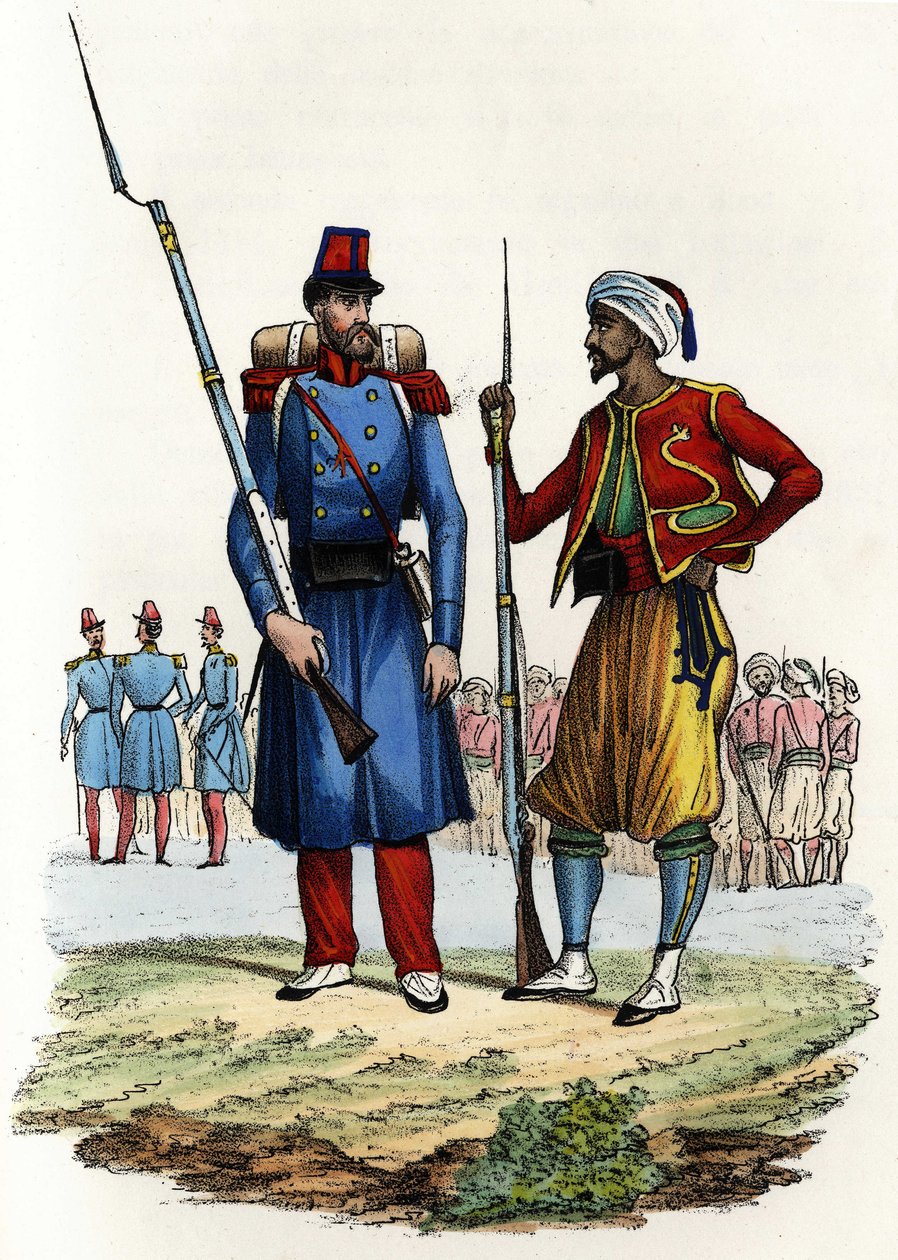 Az Idegenlégió zászlóalja megalakult és 1831-ben Algériába küldték; bennszülött lovasokból álló zászlóalj, megalakult és 1841-ben Algériába küldték. In „” Storia d