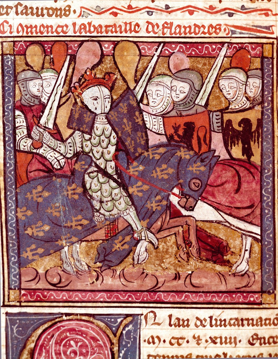 Flandriai csata miniatűr a „Grandes Chronicles de France”-ból” 1375-1379 Városi Könyvtár, Castres alkotó: Unknown artist