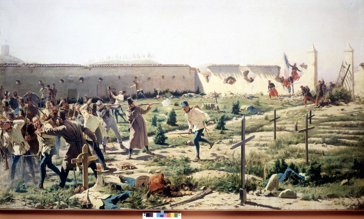 Solferinói csata, Lombardia, a francia-szardíniai és osztrák hadsereggel szemben 1859. június 24-én. Museo del Risorgimento. Milánó alkotó: Unknown artist