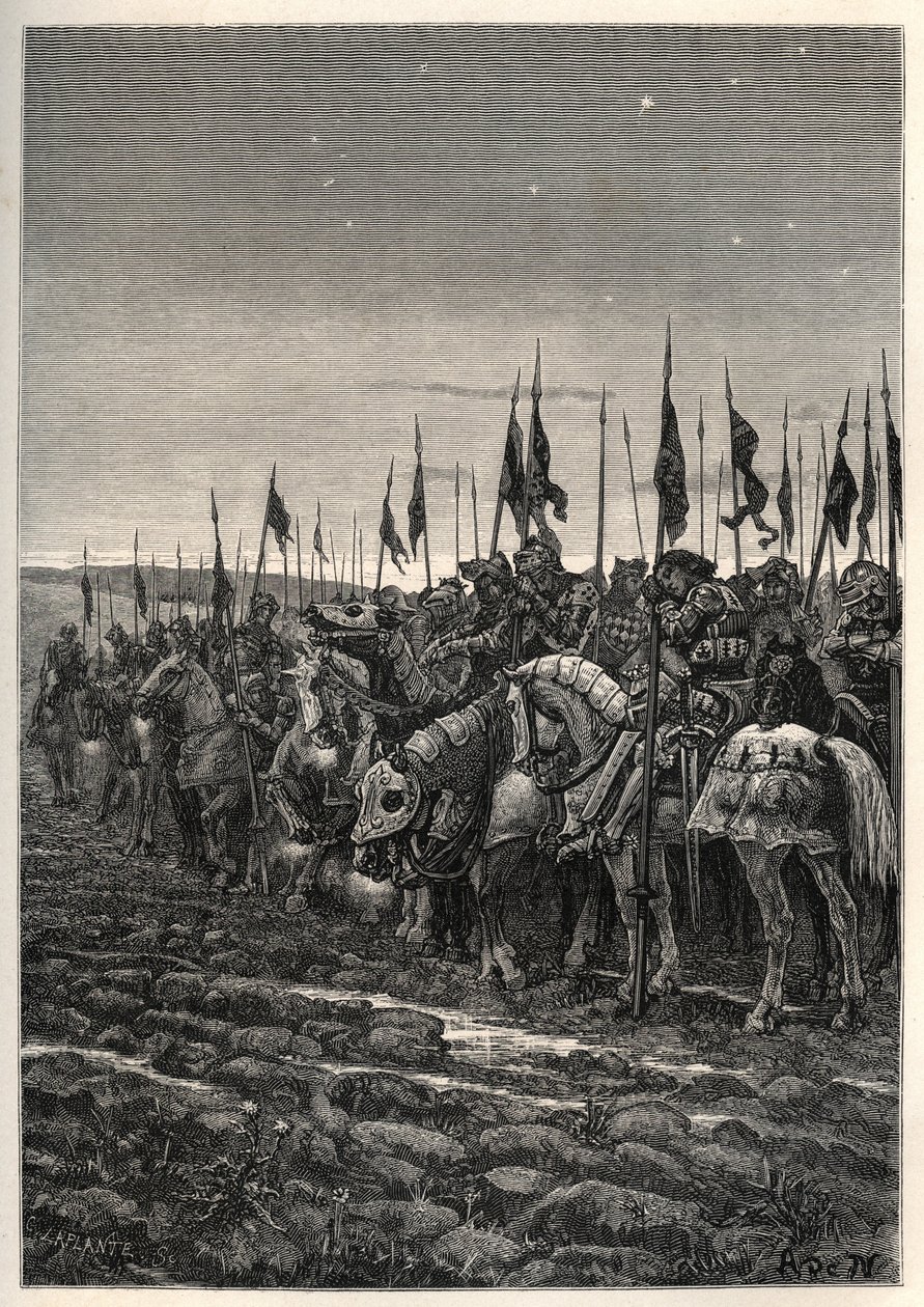 Az Agincourt-i csata előtt – 100 éves háború: Azincourt-i csata (Pas-de-Calais) október 25. alkotó: Unknown artist