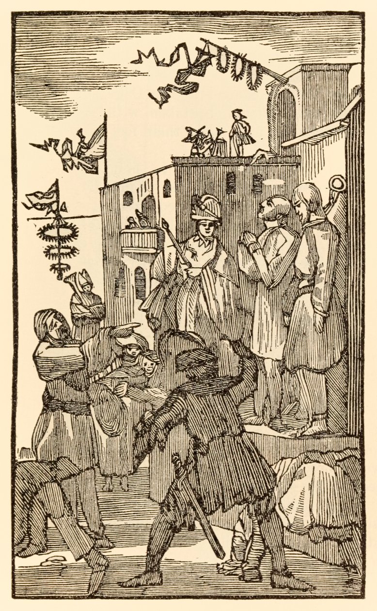 Íme, Vanity Fair! John Bunyan (1628-1688) The Pilgrims Progress From This World, To That Who Is To Come című könyvéből Christian belép Vanity Fair városába, és meglátja láncra vert zarándoktársait. alkotó: Unknown