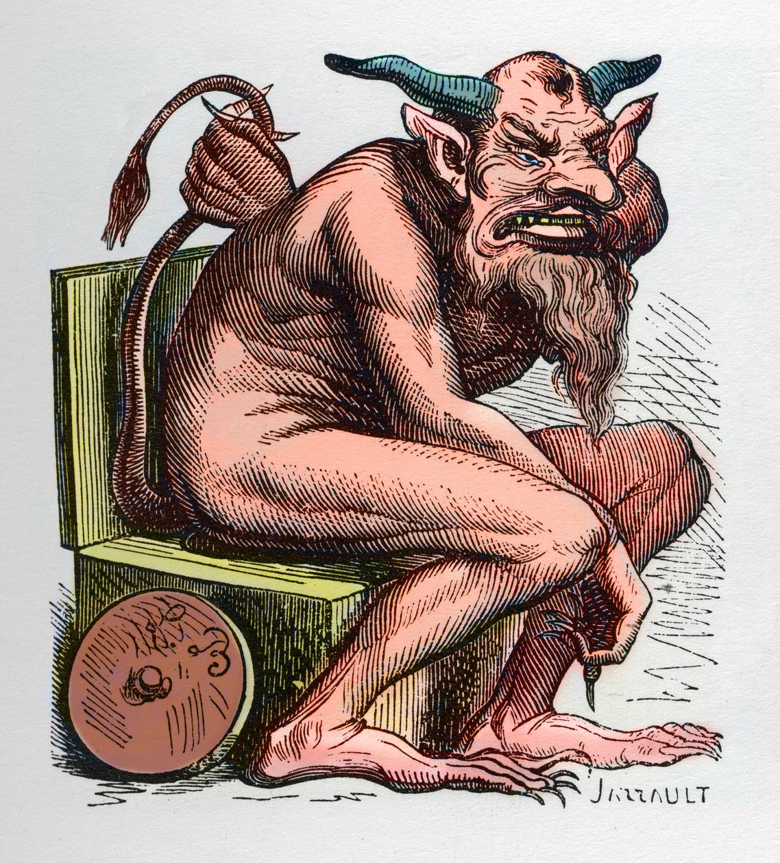 Belphegor, illusztráció Jacques Albin Simon Collin de Plancy „Pokoli szótárából” alkotó: Unknown artist