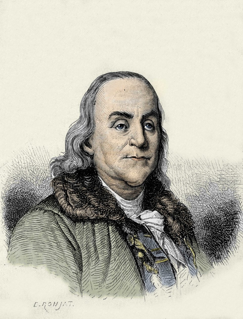 Benjamin Franklin (1706-1790) amerikai filozófus, fizikus és nagykövet. alkotó: Unknown artist