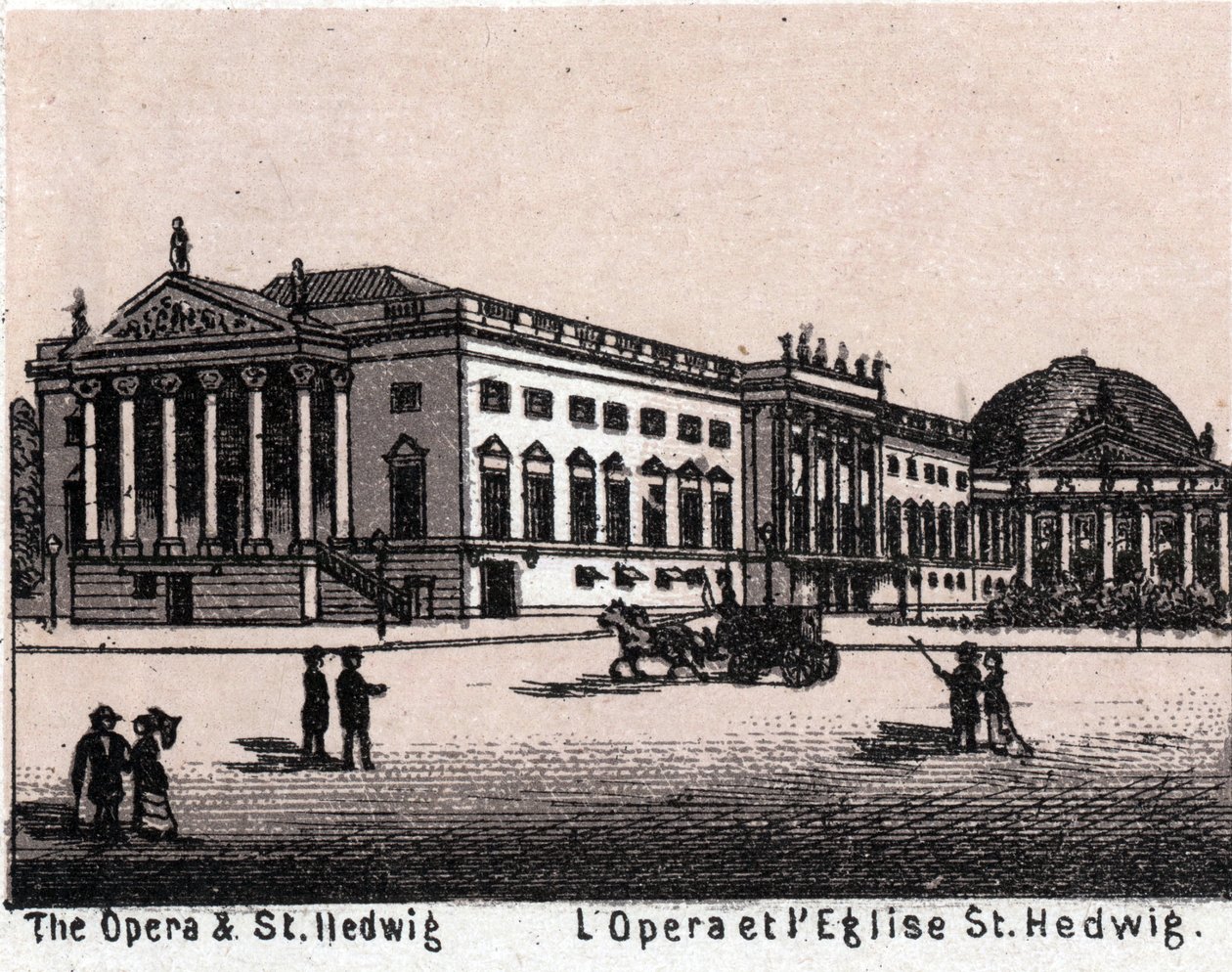 Berlin, Németország: kilátás az operára és a Szent Hedvig templomra (Opera és Szent Hedvig). in "" A világ 168 nézetet szemléltet"" Keltezés nélküli (XIX. század vége) alkotó: Unknown artist
