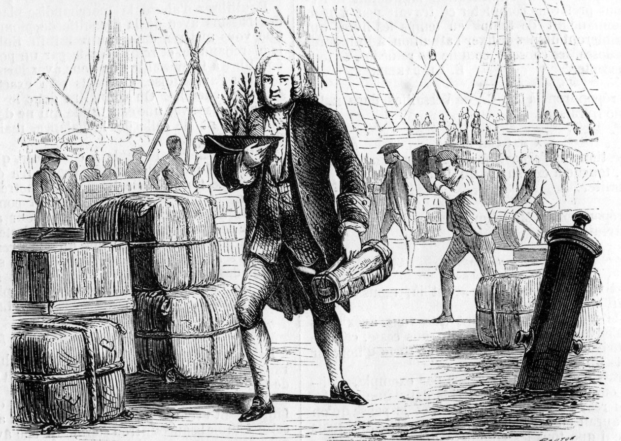 Bernard de JUSSIEU (1699-1777), French botanist and naturalist, reporting cedar from LEBANON. Engraving 1856 alkotó: Unknown artist