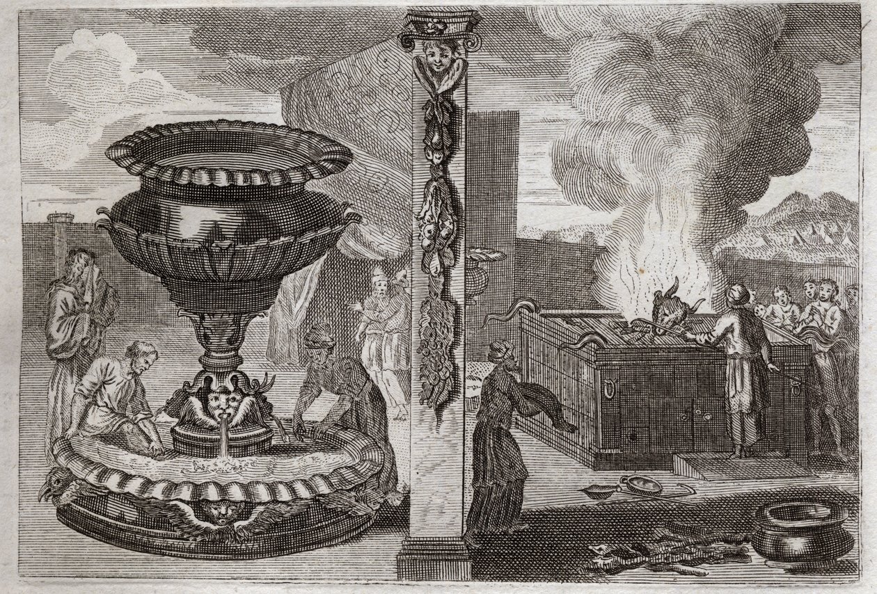 Royaumont Biblia, Ószövetség: Parfümoltár. A két oltár alakja, az egyik az illatosítóé és az égőáldozatoké. Illusztráció 1811-ből. alkotó: Unknown artist