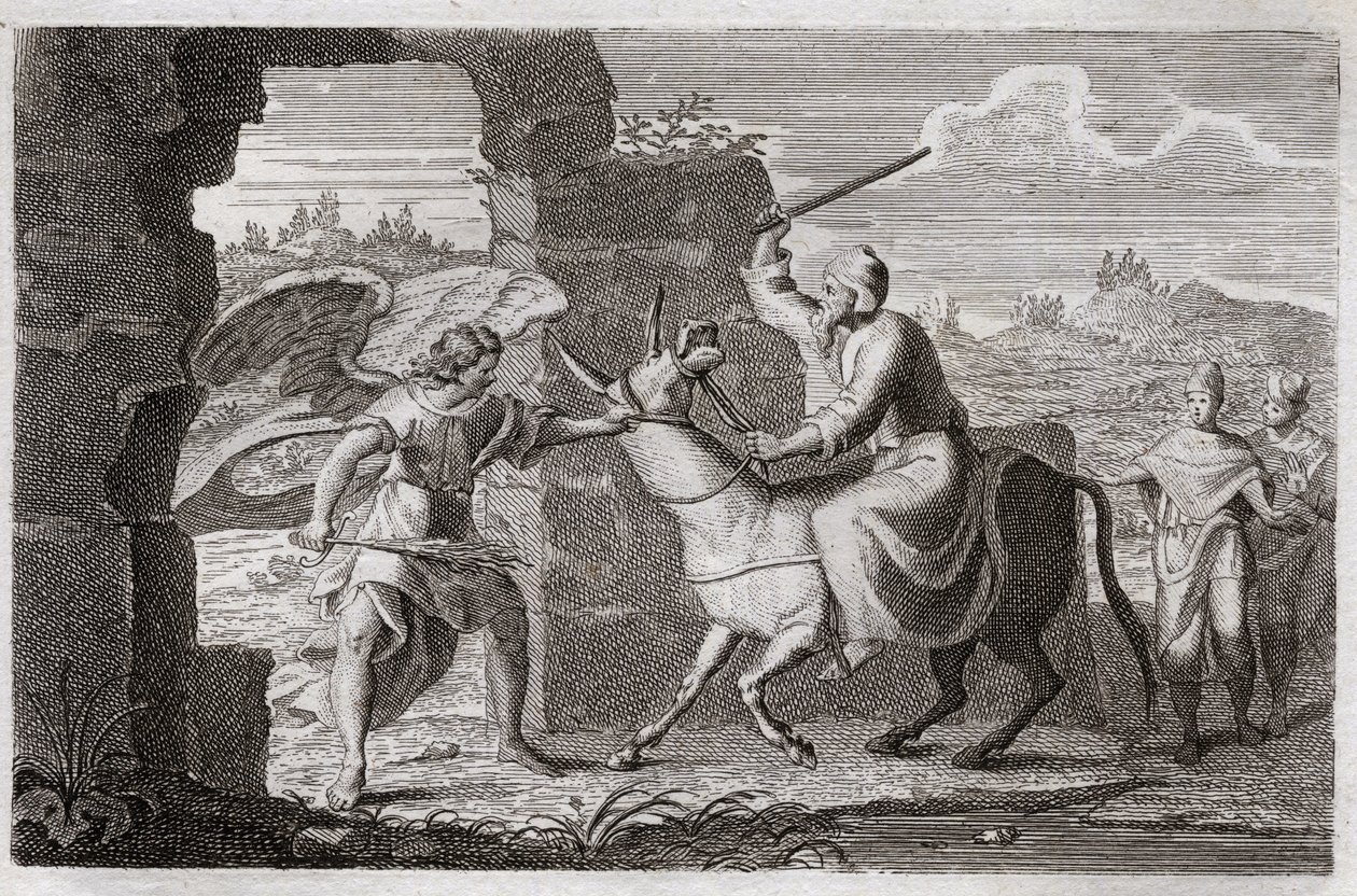 Royaumont Biblia, Ószövetség: Bálám. A hamis Bálám próféta áldott, bár ő, Isten népe, bár Bálák (Bálák) király veszekedni küldött vele, hogy megátkozza. A kapor beszél hozzá, hogy panaszkodik, mit ver, mert ő st alkotó: Unknown artist